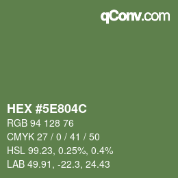 Farbcode: HEX #5E804C | qconv.com