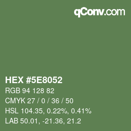 Color code: HEX #5E8052 | qconv.com