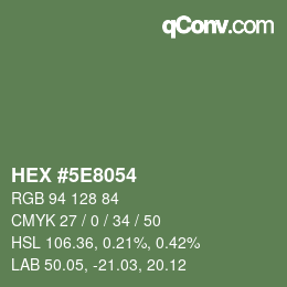 Color code: HEX #5E8054 | qconv.com