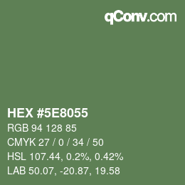 Color code: HEX #5E8055 | qconv.com