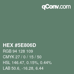 Color code: HEX #5E806D | qconv.com