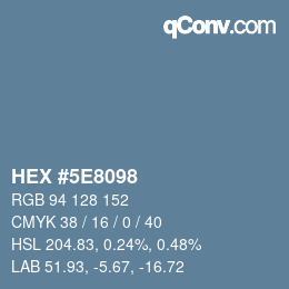 Color code: HEX #5E8098 | qconv.com