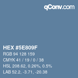 Color code: HEX #5E809F | qconv.com