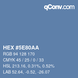 Color code: HEX #5E80AA | qconv.com