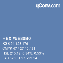 Color code: HEX #5E80B0 | qconv.com
