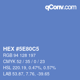 カラーコード: HEX #5E80C5 | qconv.com