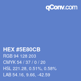 Color code: HEX #5E80CB | qconv.com