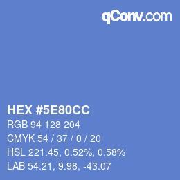 Color code: HEX #5E80CC | qconv.com