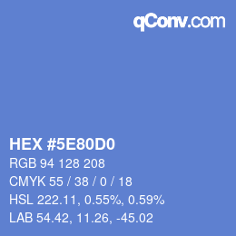 カラーコード: HEX #5E80D0 | qconv.com