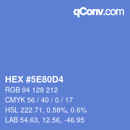 Farbcode: HEX #5E80D4 | qconv.com