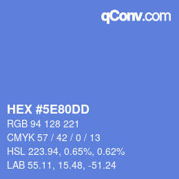 カラーコード: HEX #5E80DD | qconv.com