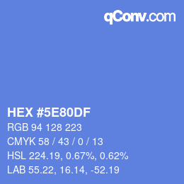 Color code: HEX #5E80DF | qconv.com