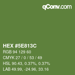 Color code: HEX #5E813C | qconv.com