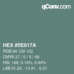 Color code: HEX #5E817A | qconv.com