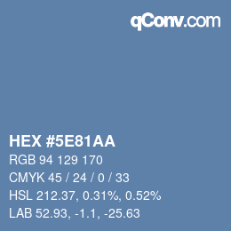 Color code: HEX #5E81AA | qconv.com