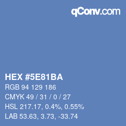 Color code: HEX #5E81BA | qconv.com