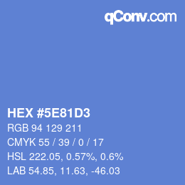 カラーコード: HEX #5E81D3 | qconv.com