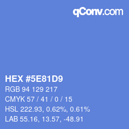 Code couleur: HEX #5E81D9 | qconv.com
