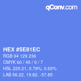 カラーコード: HEX #5E81EC | qconv.com