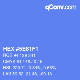 Color code: HEX #5E81F1 | qconv.com