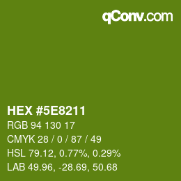 Color code: HEX #5E8211 | qconv.com