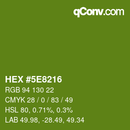 Color code: HEX #5E8216 | qconv.com