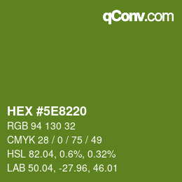 Color code: HEX #5E8220 | qconv.com