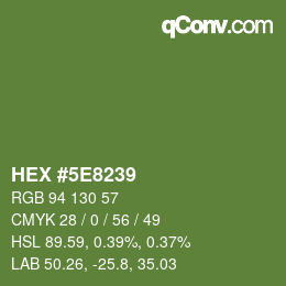 Color code: HEX #5E8239 | qconv.com