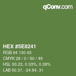 Color code: HEX #5E8241 | qconv.com