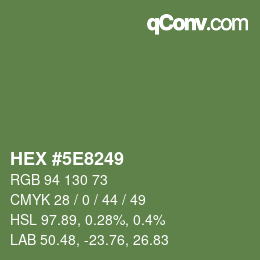 Color code: HEX #5E8249 | qconv.com