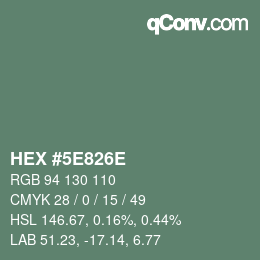 Color code: HEX #5E826E | qconv.com