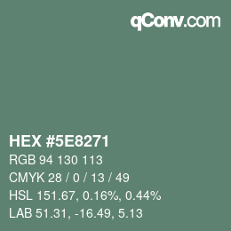 Color code: HEX #5E8271 | qconv.com