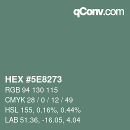 Color code: HEX #5E8273 | qconv.com