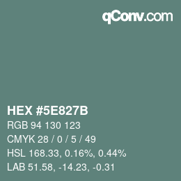 Código de color: HEX #5E827B | qconv.com