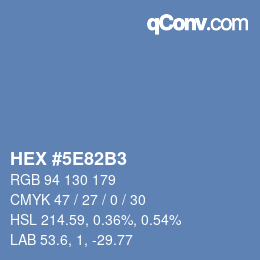 Color code: HEX #5E82B3 | qconv.com