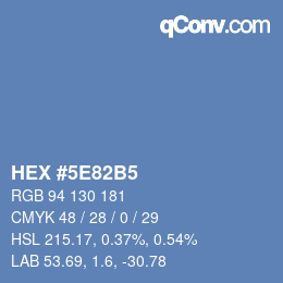 カラーコード: HEX #5E82B5 | qconv.com