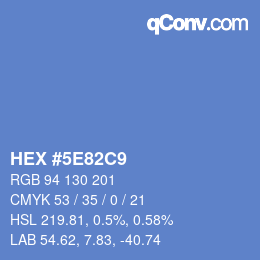 Farbcode: HEX #5E82C9 | qconv.com