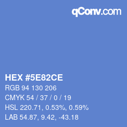 Color code: HEX #5E82CE | qconv.com