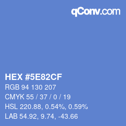 Código de color: HEX #5E82CF | qconv.com