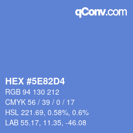 颜色代码: HEX #5E82D4 | qconv.com
