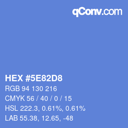 Color code: HEX #5E82D8 | qconv.com