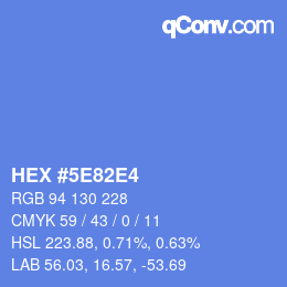 カラーコード: HEX #5E82E4 | qconv.com