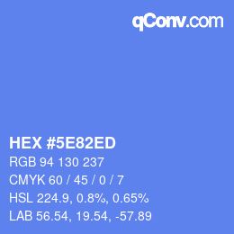 Color code: HEX #5E82ED | qconv.com