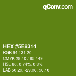 Color code: HEX #5E8314 | qconv.com