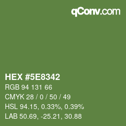 Color code: HEX #5E8342 | qconv.com