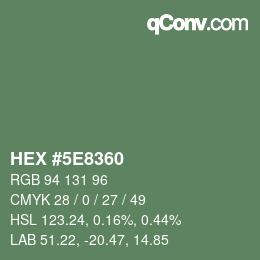 Color code: HEX #5E8360 | qconv.com