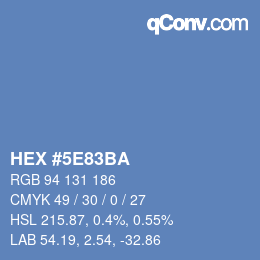 Color code: HEX #5E83BA | qconv.com