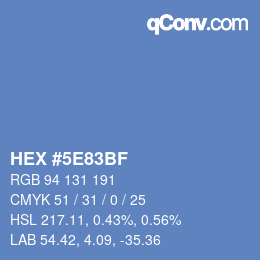 Color code: HEX #5E83BF | qconv.com