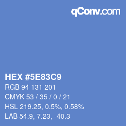 カラーコード: HEX #5E83C9 | qconv.com