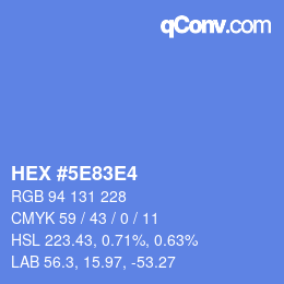 Color code: HEX #5E83E4 | qconv.com
